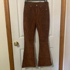 Brown corduroy flare pants